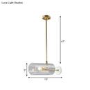 GobekUsa Minimalistic Brass Pendant Light with Translucent Glass Shade for Dining Table