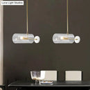 GobekUsa Minimalistic Brass Pendant Light with Translucent Glass Shade for Dining Table