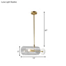 GobekUsa Minimalistic Brass Pendant Light with Translucent Glass Shade for Dining Table