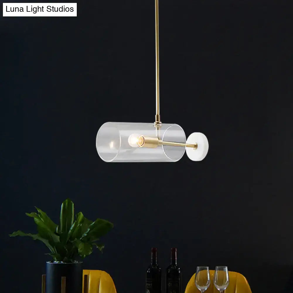 GobekUsa Minimalistic Brass Pendant Light with Translucent Glass Shade for Dining Table, photo 4 of 7