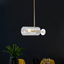 GobekUsa Minimalistic Brass Pendant Light with Translucent Glass Shade for Dining Table
