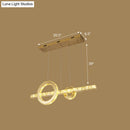 GobekUsa Minimalistic LED Pendant Lighting Fixture with Beveled Cut Crystal Linear and Ring Hanging Design - Clear