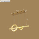GobekUsa Minimalistic LED Pendant Lighting Fixture with Beveled Cut Crystal Linear and Ring Hanging Design - Clear