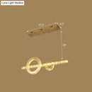 GobekUsa Minimalistic LED Pendant Lighting Fixture with Beveled Cut Crystal Linear and Ring Hanging Design - Clear