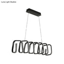 GobekUsa Minimalistic Metal LED Island Light Fixture in Black for Dining Room Ceilings