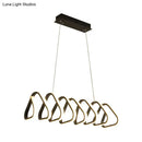 GobekUsa Minimalistic Metal LED Island Light Fixture in Black for Dining Room Ceilings