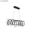 GobekUsa Minimalistic Metal LED Island Light Fixture in Black for Dining Room Ceilings