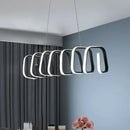 GobekUsa Minimalistic Metal LED Island Light Fixture in Black for Dining Room Ceilings