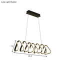 GobekUsa Minimalistic Metal LED Island Light Fixture in Black for Dining Room Ceilings