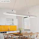GobekUsa Minimalistic White LED Pendant Light for Dining Room with Acrylic Shade - Rectangle Shape, Warm/White Light - Various Sizes Available
