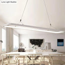 GobekUsa Minimalistic White LED Pendant Light for Dining Room with Acrylic Shade - Rectangle Shape, Warm/White Light - Various Sizes Available