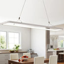 GobekUsa Minimalistic White LED Pendant Light for Dining Room with Acrylic Shade - Rectangle Shape, Warm/White Light - Various Sizes Available