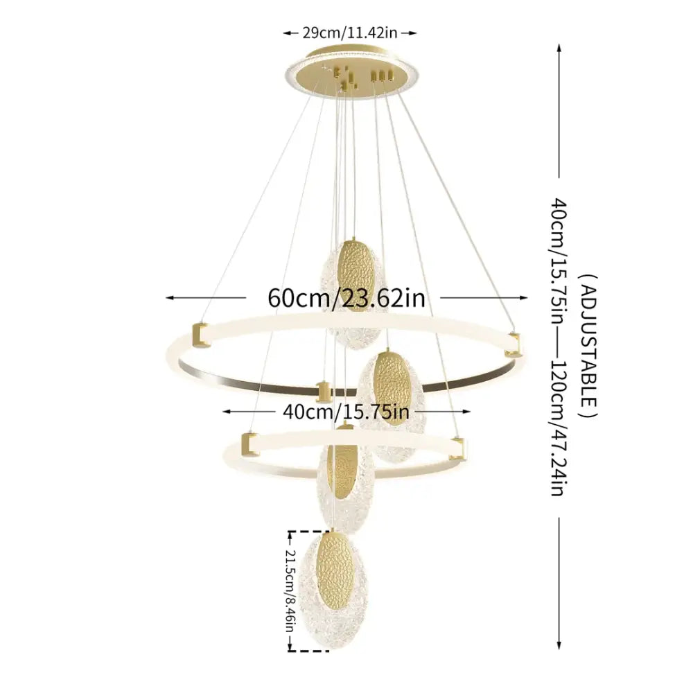 GobekUsa Modern 3-Layer LED Chandelier Pendant Light, photo 16 of 16