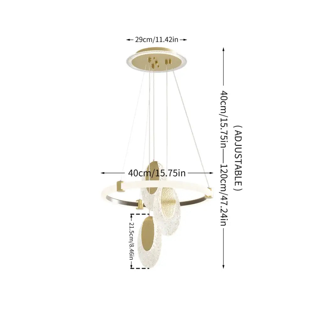 GobekUsa Modern 3-Layer LED Chandelier Pendant Light, photo 14 of 16