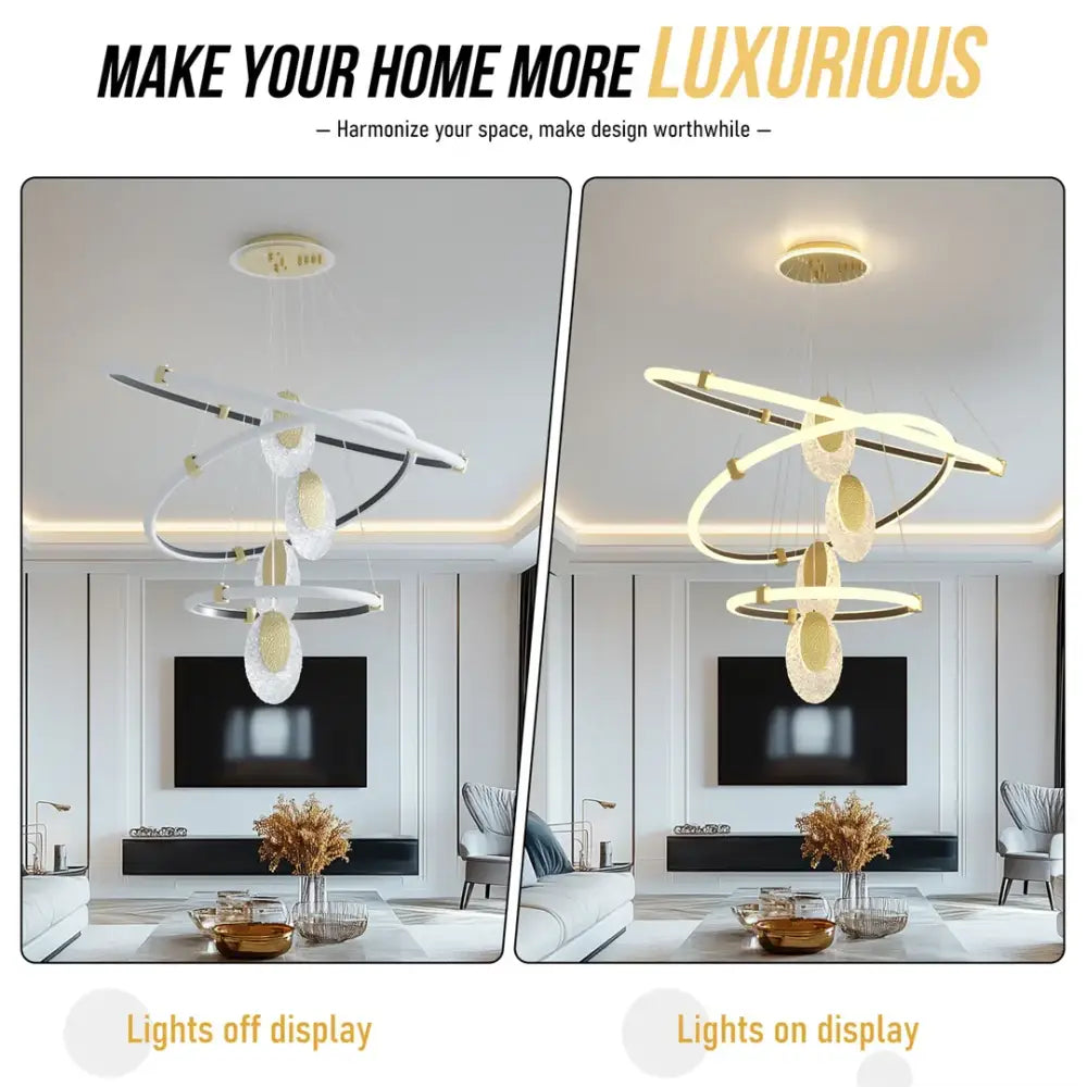 GobekUsa Modern 3-Layer LED Chandelier Pendant Light, photo 13 of 16