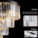 GobekUsa Modern 4-Tier Black Crystal Chandelier