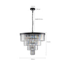 GobekUsa Modern 4-Tier Black Crystal Chandelier