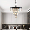 GobekUsa Modern 4-Tier Black Crystal Chandelier