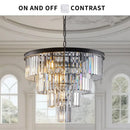 GobekUsa Modern 4-Tier Black Crystal Chandelier