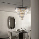 GobekUsa Modern 4-Tier Black Crystal Chandelier