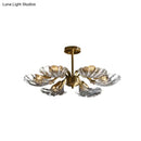 GobekUsa Modern 6-Bulb Shell Glass Ceiling Light in Brass for Bedroom
