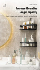 Modern black & gold space aluminum corner caddy bathroom shelf by Decorbites