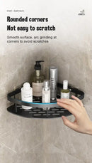 Modern black & gold space aluminum corner caddy bathroom shelf by Decorbites