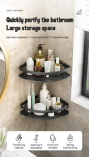Modern black & gold space aluminum corner caddy bathroom shelf by Decorbites
