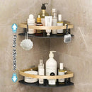 Modern black & gold space aluminum corner caddy bathroom shelf by Decorbites