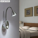 GobekUsa Modern Aluminum Reading Wall Lamp with Adjustable Arm - LED Chrome Wall Light Sconce