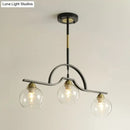 GobekUsa Modern Arched Island Pendant Light with Clear/White Glass and Black/Brass Finish - 3 Lights