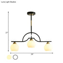 GobekUsa Modern Arched Island Pendant Light with Clear/White Glass and Black/Brass Finish - 3 Lights