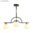 GobekUsa Modern Arched Island Pendant Light with Clear/White Glass and Black/Brass Finish - 3 Lights
