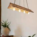 GobekUsa Modern Bamboo Island Pendant Light Fixture with Triangle Roof Design - Wood Ceiling Lighting