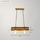 GobekUsa Modern Bamboo Island Pendant Light Fixture with Triangle Roof Design - Wood Ceiling Lighting