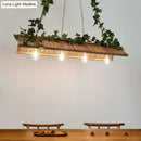 GobekUsa Modern Bamboo Island Pendant Light Fixture with Triangle Roof Design - Wood Ceiling Lighting