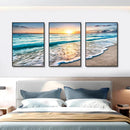 GobekUsa Modern Beach Sunset Canvas Wall Art Set