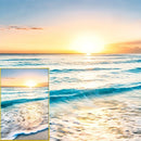 GobekUsa Modern Beach Sunset Canvas Wall Art Set