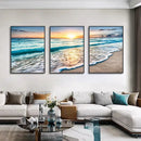 Modern beach sunset canvas wall art set living room decor by Decorbites