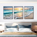 Modern beach sunset canvas wall art set living room decor by Decorbites