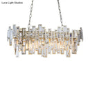 GobekUsa Modern Black and Gold Oval Pendant Lamp with Crystal Accents and Island Lighting Functionality