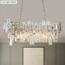 GobekUsa Modern Black and Gold Oval Pendant Lamp with Crystal Accents and Island Lighting Functionality