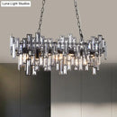 GobekUsa Modern Black and Gold Oval Pendant Lamp with Crystal Accents and Island Lighting Functionality