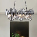GobekUsa Modern Black and Gold Oval Pendant Lamp with Crystal Accents and Island Lighting Functionality