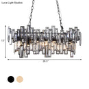 GobekUsa Modern Black and Gold Oval Pendant Lamp with Crystal Accents and Island Lighting Functionality