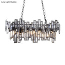 GobekUsa Modern Black and Gold Oval Pendant Lamp with Crystal Accents and Island Lighting Functionality