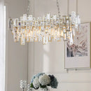GobekUsa Modern Black and Gold Oval Pendant Lamp with Crystal Accents and Island Lighting Functionality