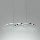GobekUsa Modern Black and White Arc Ceiling LED Island Light for Living Room