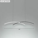 GobekUsa Modern Black and White Arc Ceiling LED Island Light for Living Room
