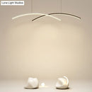 GobekUsa Modern Black and White Arc Ceiling LED Island Light for Living Room